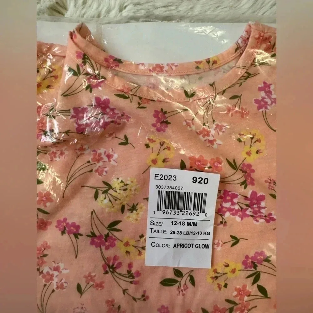 The Children’s Place floral short sleeve tie front top size 12-18 months
